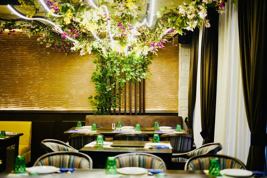 Unlimited BBQ buffet spread at Flammen District